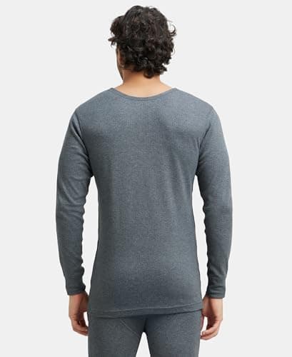 Jockey 2401 Men's Super Combed Cotton Rich Full Sleeve Thermal Undershirt with Stay Warm Technology_Charcoal Melange_M 3