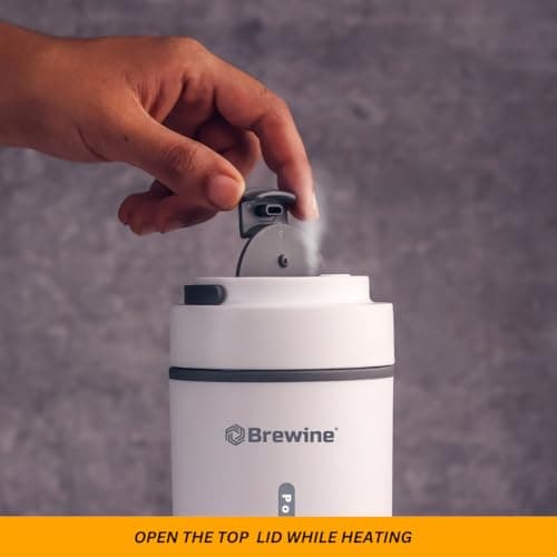 Brewine Portable Kettle,450ml,Grey, Multi-Temp-Setting,Auto Cut-Off, Digital Display,Touch Button,Wide Voltage Range220-230V Suitable for India,300 Watt 3