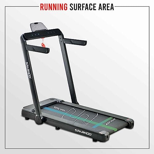 Sparnod Fitness STH-3060 Ultra Slim 2-in-1 Walking Pad Treadmill for Home Use Foldable Under Desk fits Under Bed/Sofa. No Installation Required, 4 HP Peak Motor, 110kg User Weight 4