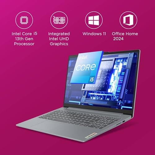 Lenovo IdeaPad Slim 3 Core i5 13420H (16GB RAM/512GB SSD/15.6" (39.6cm)/Integrated Intel UHD Graphics/Windows 11/Office Home 2024/1 Year ADP Free/Grey/1.6Kg), 83EM00H0IN Laptop 3