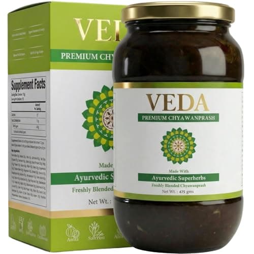 Veda Premium Chyawanprash - Jaggery Based Sugar Free Chyawanprash | 475 Gms | Enriched with Almonds & Saffron