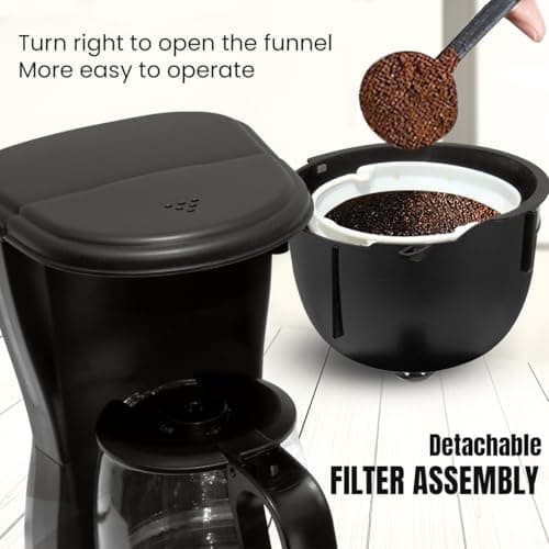 INALSA 6 Cups 650-Watt Coffee Maker with Anti Drip & Keep Warm Function|Overheat Protection|See Through 680 ML Carafe|630 ML Water Tank Capacity|Reusable Coffee Filter(Brew Matic DX) 5