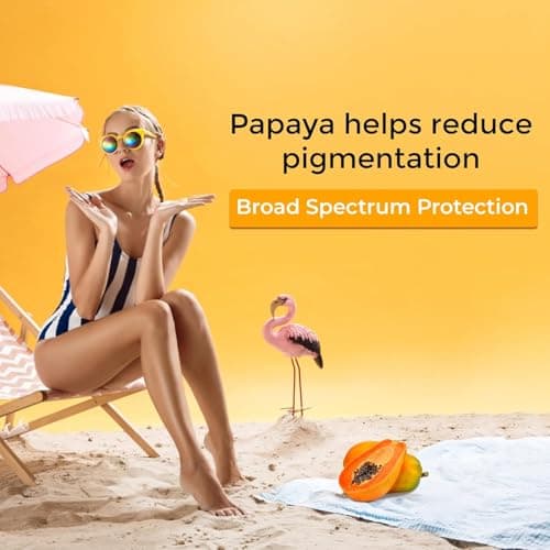ASTABERY Papaya Sunscreen Creme SPF 50 | Lightweight Dermatologist Formulated Sun Protection with Papaya Extract | Broad Spectrum UV Protection for All Skin Types | Non-Greasy Daily Use Sunscreen (Pac 3