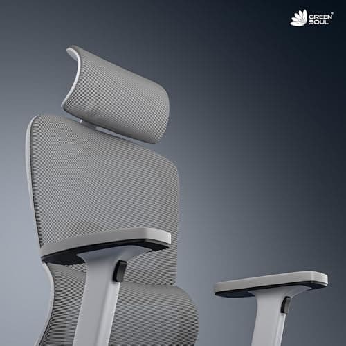 Green Soul Orion | Ergonomic Office Chair for Work with Dual Panel Backrest | Seat Slider | 3D Armrest | Warranty | 3 Years | Grey 3