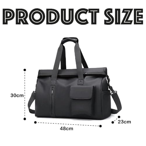 CAVALO - Be Unique Men’s Waterproof Oxford Duffle Bag | Large Capacity Travel, Gym & Business Hand Luggage with Wet/Dry Compartments, Laptop Sleeve & Shoulder Strap (Black) 5