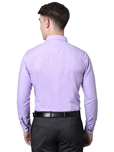Majestic Man Slim Fit Cotton Blend Formal Shirts for Men (Large, Lavender) 5