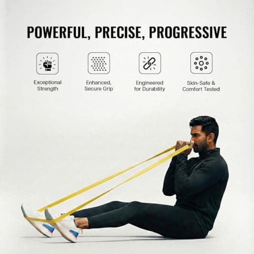 Wiselife Fabric Resistance Power Band, Pull Up Bands, Pull Up Assistance Bands, Workout Bands, Exercise Bands, Resistance Bands For Legs, Working Out, Muscle Training, Pull Up Assist Upto 7Kg(Yellow) 5