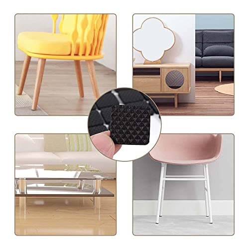 VOLO Rubber Felt Square Non Slip Floor Protector Furniture Sofa Chair Balance Pad Noise Insulation Pad Floor Bumper - Black 4