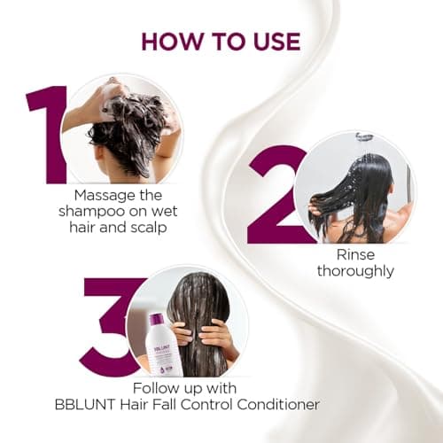 Bblunt Hair Fall Control Shampoo with Pea Protein & Caffeine for Stronger Hair | Reduces Up to 93% Hair Fall | Adds Shine | 300 ml 4