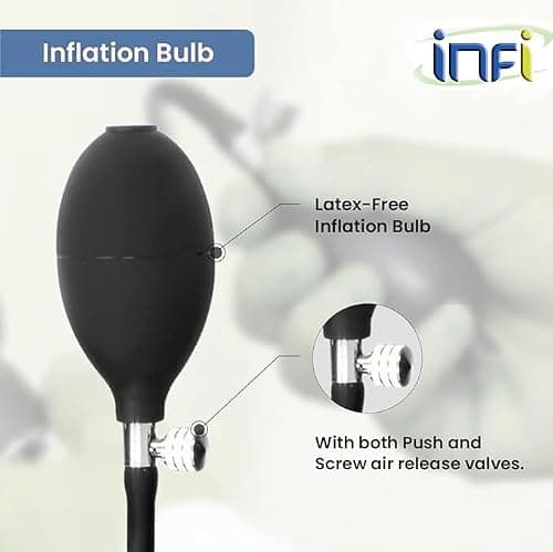 Infi Aneroid Dial Type Sphygmomanometer Blood Pressure Monitor | BP Apparatus Manual | Manual Blood Pressure Machine| For Precise Measurements | Readable and Clear Dial | 1 Year Warranty | Latex Free  2