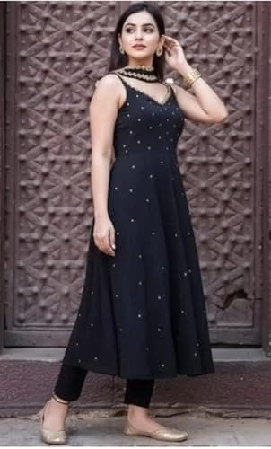 Parul tendz Women’s Embroidery Dress Set with Sleeveless Kurta, Straight Pants and Dupatta for Festive Party Casual Ethnic Style (IN, Alpha, M, Regular) 3