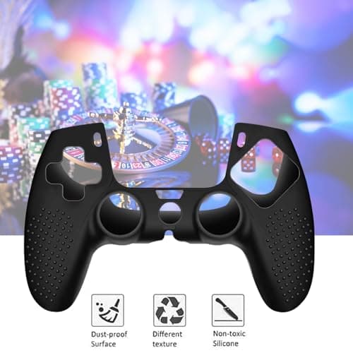 OIVO INDIA Black & White Controller Silicone Cover Case PS5 Controller Skin Anti Slip Protective Case Sleeve Compatible with Sony PlayStation 5 Controller (Pack of 2) 4