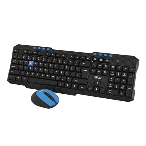 EVM Wireless Keyboard Mouse Combo 2.4GHz | USB Receiver | Computer Combo for Laptop PC | Ergonomic Design | Long Range | Smooth Typing & Control | 1 Year Warranty (EVM-WLKM-036)