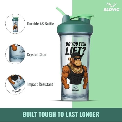 SLOVIC Shaker for Gym [700 ML] | Durable & Leak-Proof Protein Shaker Bottle | Odor Free, Stylish & Transparent Gym Bottle for Men & Women | Ideal for Gym, Home & Office 5