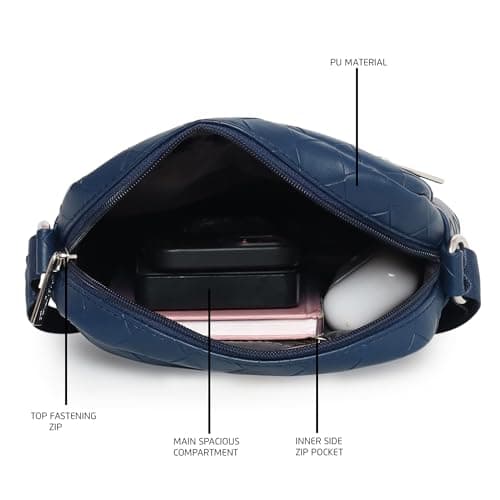 Nautica Unisex Sling Bag | Stylish Crossbody Bag with Adjustable Strap & Zipper | Spacious & Lightweight Travel Bag for Men & Women, One Size, Navy Blue 5
