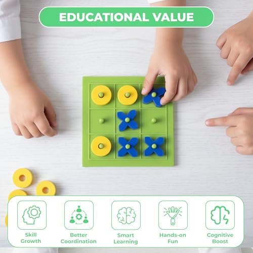 Ratna's 3D Tic Tac Toe Classic Mind Challenging Cross & Zero Family Board Game for Kids & Adults 4