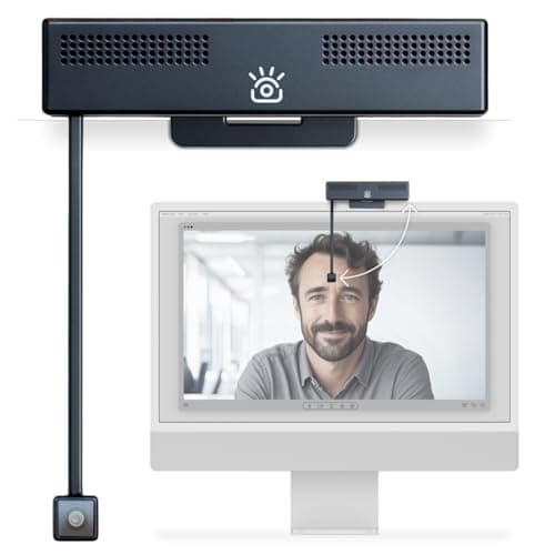 iContact Camera Pro 4K HD Webcam with Eye Contact, Noise Cancelling Mic, Plug and Play USB for Mac & PC Zoom, Skype, Teams, Conferencing and Video Calling