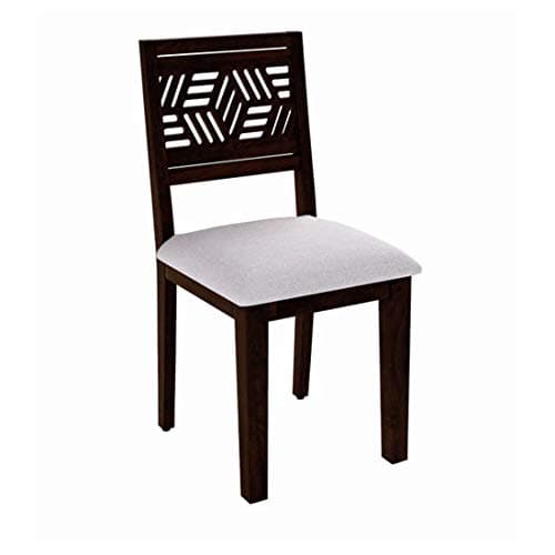 DRIFTINGWOOD Zig Zag Solid Sheesham Wood Dining Table 4 Seater | Wooden Four Seater Dinning Table with Cushioned Chairs for Restaurant | Dinner Table 4 Seater | Dining Room Sets | Self Assembly(DIY) 4