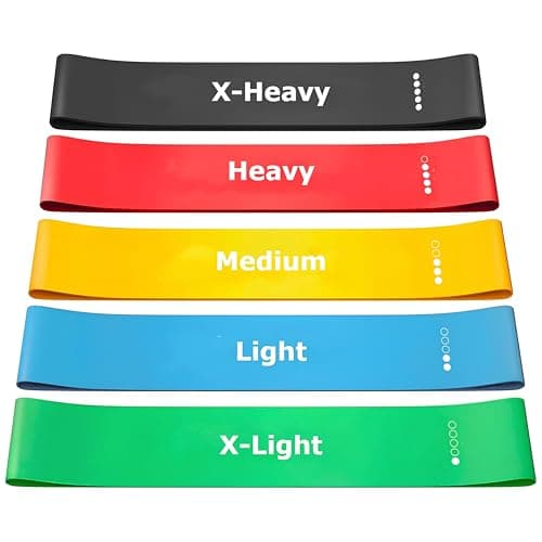 PulGos Natural Rubber Heavy Resistance Bands for Workout & Fitness - Premium Elastic Bands for Muscle Stretching,Strength Training,Yoga,Pilates,Physical Therapy & Full Body Exercise - Set of 5 Levels