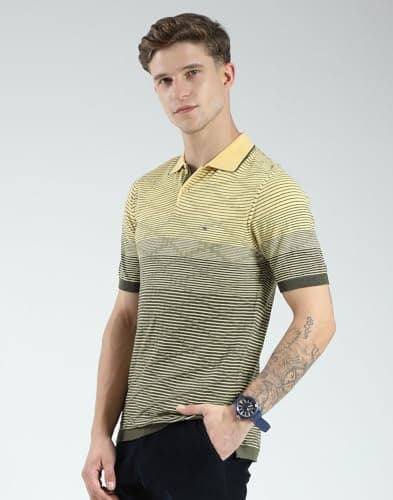Monte Carlo Men's Regular Fit Self Designed Polo T-Shirt | Half Sleeve | Collared Neck | Casual Wear T Shirt for Men's Green L (Pack of 1) 2