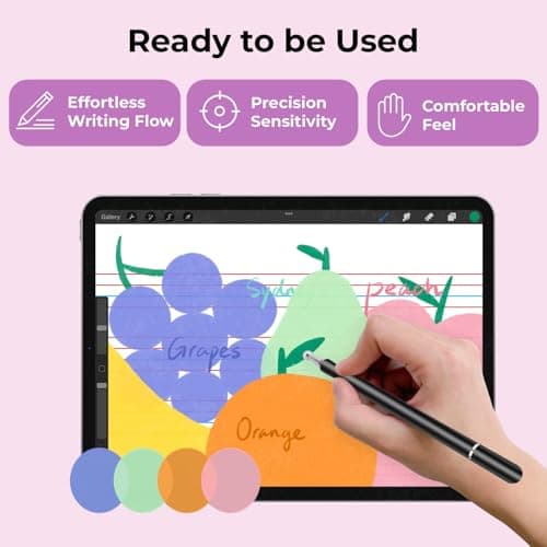 Humble Universal Light Weight Stylus Pen for Smartphone/Tablet/iPad/iPhone/Android & All Touch Screen Devices with Fine Point Disc Tip & Magnetic Cap | Precise Tip for Drawing and Writing - Black 4