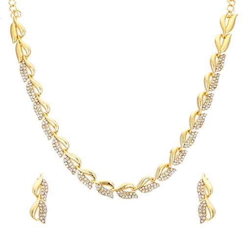 KENNICE American Diamond Designer Gold-Plated Necklace With Earrings & Temple Coin Bangles Jewellery Set For Women & Girls 2