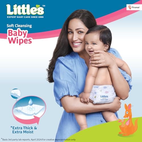 Little's Soft Cleansing Baby Wipes with Lid | 80 Wipes x Pack of 3 - 240 Wipes | Extra Thick & Moist Wet Wipes for Baby's | Prevents Rashes & Redness with Goodness of Aloe Vera, Vitamin E & Jojoba Oil 2