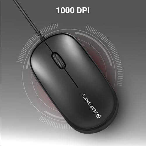ZEBRONICS JUDWAA 880 Wired USB Keyboard & Mouse Combo, Plug & Play, 105 +12 Integrated Multimedia Keys, 3 Button Mouse, 1000 DPI, High Precision, Advanced Optical Sensor 5