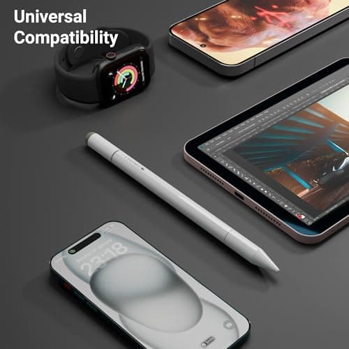 Zebronics 3-in-1 Lightweight Stylus for Touch Screen, Replaceable Disc Tip for Precision, Black Gel Pen for Notes Taking, Magnetic Body, for iPad, iPhone, Android Tablets & Phones (Stylus Lite) 3