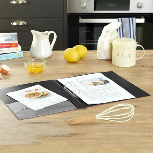 2D Ring Binder File,Plastic File Folder Legal Size Tough & Durable Ring Binder (2, Black, FC) 5