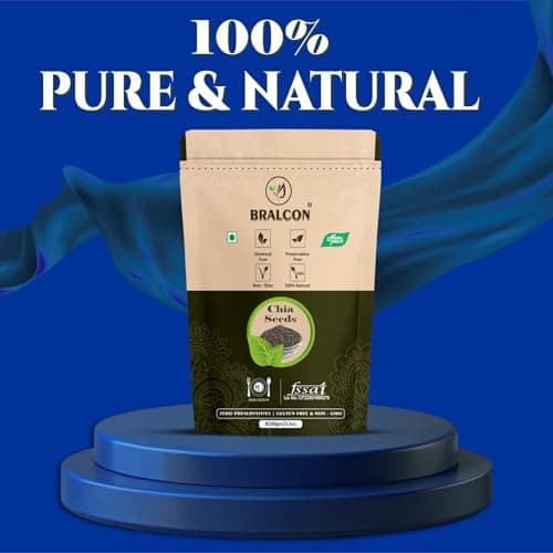 BRALCON Raw Unroasted Pure & Natural Chia Seeds - 100gm | Chia Seeds for Eating with Omega 3 and Rich in Fiber, Calcium & Protein | Antioxidant | Healthy Superfood 3