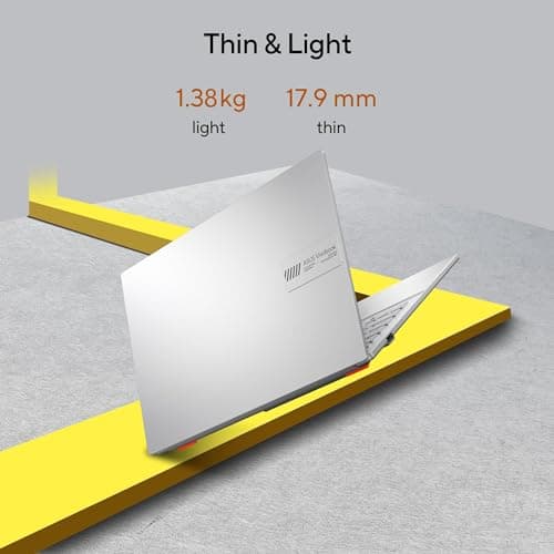 ASUS Vivobook Go 14, AMD Ryzen 5 7520U Processor, 8GB RAM,512GB SSD,AMD Radeon iGPU, 14" FHD, Windows 11,M365 Basic (1Year)*,Office Home 2024, Silver, 1.38 kg, E1404FA-EB2521WS, Thin & Light Laptop 3