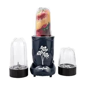 Kenstar Nutrino Mixer Grinder Blender | 3 Jar 350W | High Power Motor Juicer | Blender and Mixer | Durable ABS Body | Blue & Black