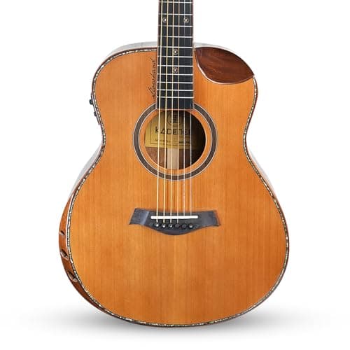 Kadence SHM100PRO Slowhand 38" Electro Acoustic Guitar | Dreadnought Demi Cutaway | Professional Solidwood |Built-in Pickup + 2 Band EQ | Comes with Bag | Includes Learning Course | Brown 2