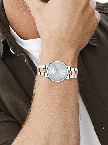 TIMEX Analog Watch for man with Blue Round Dial & Multicolor Stainless Steel Bracelet Band Water Resistant Men's Wrist Watches - TWTG73SMU03 5
