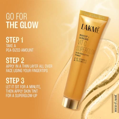 Lakme Makeup+Skincare VitC Superglow Skin Perfecting Primer 30g 3