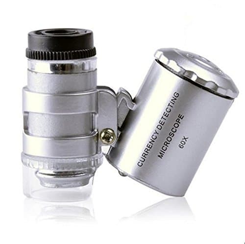 Inditradition 60X Zoom Pocket Microscope Magnifier | for Currency, Jewellery, with LED & UV Light (Grey) 2