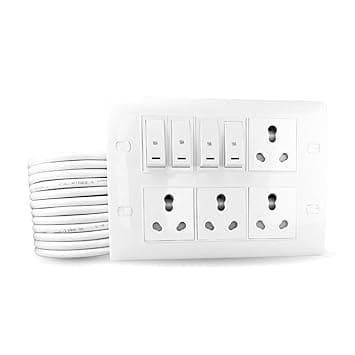 16A Heavy Duty Extension Board with 4 Sockets & 4 Switches, 2.5mm Copper Cable|3500W |Surge Protected Power Strip for Home,Office,Tv,Refrigerator,Computer/Laptop (4 Meter, 16 A Small Plug)