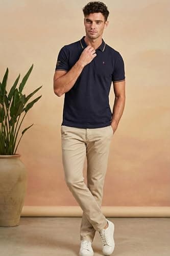 Louis Philippe Cotton Men's Solid Slim Fit T-Shirt (LRKPCSLFI53303_Navy, Large 2