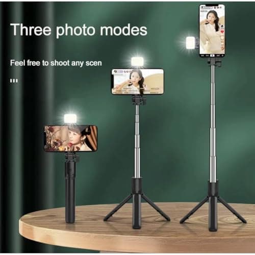 USTINE® SnapX1s Vlogging Kit with Fill Light & Wireless Mic | 3-in-1 70cm Extendable Selfie Stick Tripod with Bluetooth Remote + K8 Mic for YouTube, Reels & Vlogs (Android/iPhone) 4