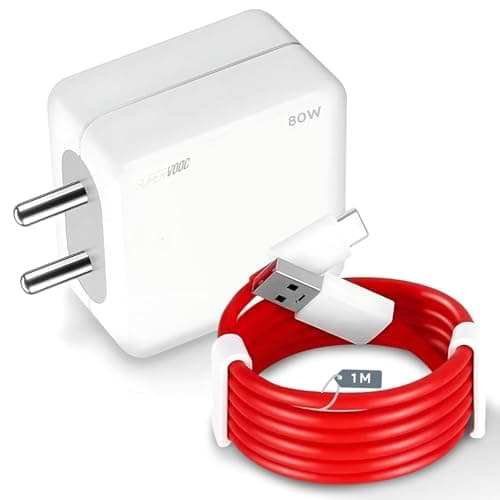 80W Charger for OPP-O F31 Pro+ Charger Original Adapter Like Quick Dash Warp Dart Flash Super Vooc Fast Charger with 1 Meter Type C USB Data Cable (4A/7.3A, TDR54, Red)