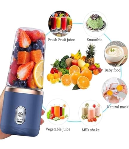 Portable Mini Blend Juicer Machine for Healthy Smoothies, Fresh Juices and Protein Shakes, USB Charging Travel Blender Cup 3