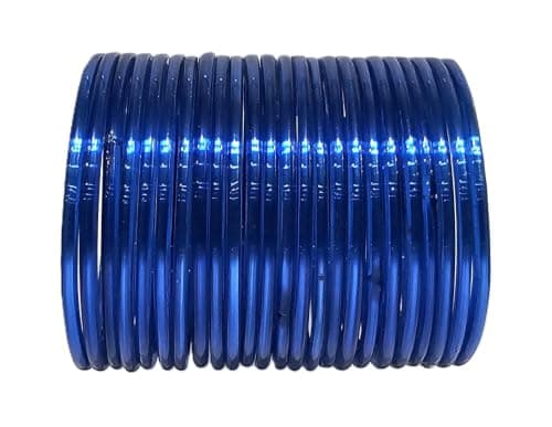 Tanush Women’s Plain Glass Bangle Set Traditional Bangles Chudi Set For Daily Wear Party And Festive Use (Pack Of 24) (Blue, 2.2)
