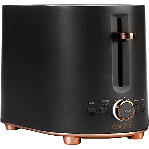 Café Express Finish 2-Slice Toaster | Extra-Wide Slots, Extra Lift for Waffles, Pastries, Texas Toast & More | 4 Pre-Set Functions, 8 Shade Options | Countertop Kitchen Essentials | Matte Black 2