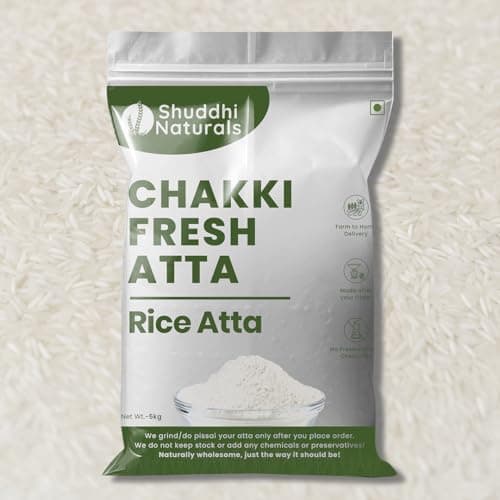 Shuddhi Natural Sona Masoori Rice Atta 1kg | 100% Pure, Gluten-Free, Fine Ground Flour | for Soft Rotis, Dosa, Idli | Healthy Wheat Flour Alternative