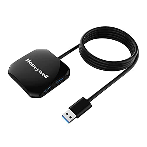 Honeywell Momentum 4-1 USB 3.0 Hub, 1.2 Meter Cable, Max Current 900mA, Transmission Speed 5GBPS, Universally Compatible with All USB PC, Laptop, Speaker, Mobile, Pen Drive,Hard Drive,Keyboard Printer