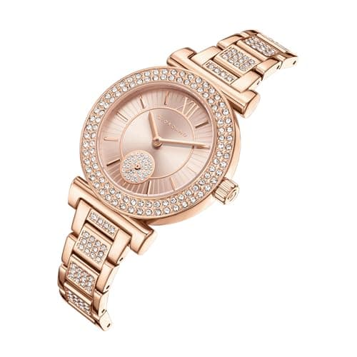 Giordano Luxury Analog Watch for Women - Elegant Crystal Design with sub dial and Diamond Studed statinless Steel Strap 4