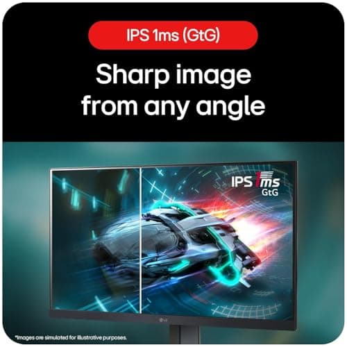 LG 24GS65F Smartchoice 60.47cm (23.8Inch) Ultragear FHD (1920x1080) IPS Gaming Monitor, 180Hz, 1ms, NVIDIA G-SYNC Compatible, AMD FreeSync, DP, HDMI, Tilt/Height/Pivot Adjustable, Anti-Glare (Black) 3