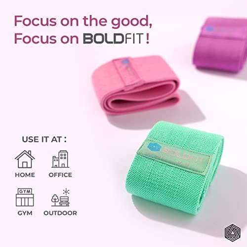 Boldfit Fabric Resistance Band - Loop Hip Band for Women & Men for Hip, Legs, Stretching, Toning Workout. Mini Loop Booty Bands for Glutes, Squats Exercise Usable in-Home & Gym. (Green (Light)) 5