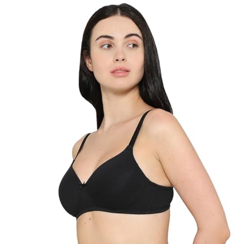 Wacoal Women’s Basics Essentials Padded Non-Wired 3/4th Cup Everyday Wear Cotton Blend T-Shirt Bra-Black 38D 4